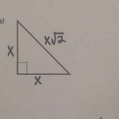 Finding leg lengths 45 45 90 triangle