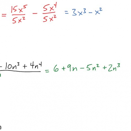 Algebra I @ Harrison: Dividing Polynomials by Monomials