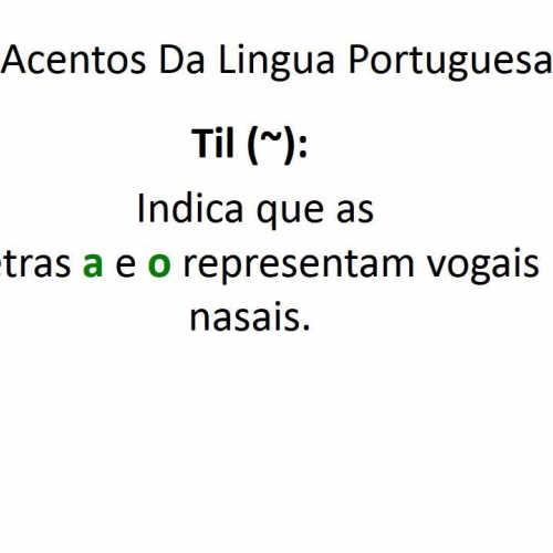 Portuguese accents (Class dictated in Spanish)