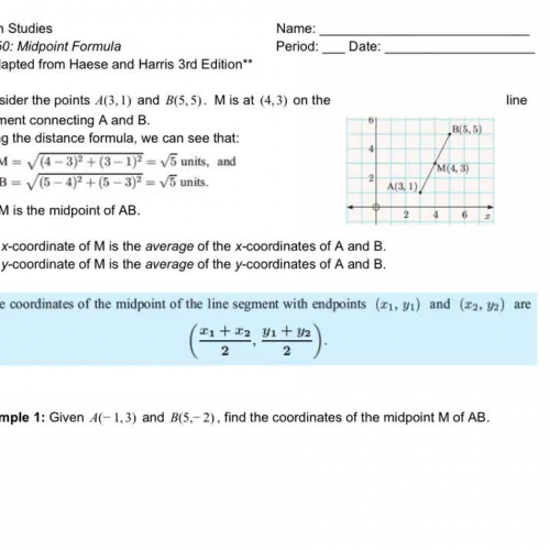 MP 50 Worked Examples of Midpoint (Math Studies IB)