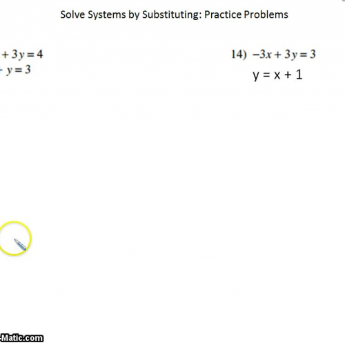 Solving systems by substitution PRACTICE PROBLEMS 2