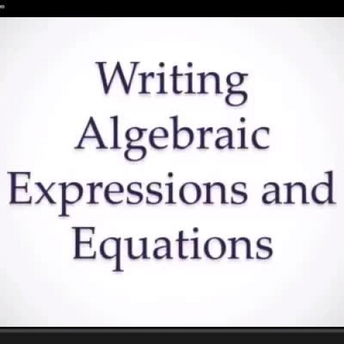 Writing Expressions and Equations