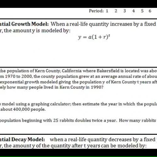 VIDEO 4- Exponential Growth Models