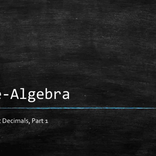 Pre-Algebra: 2.11 Subtracting Decimals Part 1