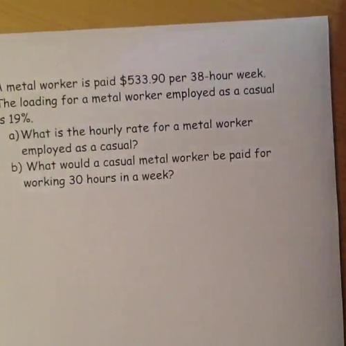 Hourly rates and wages