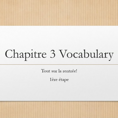 Allez Viens! Ch3-1 Vocabulary