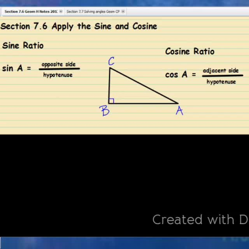 Sine and Cosine (Section 7.6)