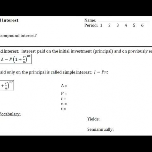 VIDEO 6- 7.1/7.2 Compound Interest Notes- Definitions