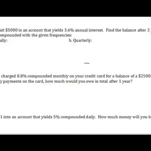 VIDEO 7- 7.1/7.2 Compound Interest Notes- Examples