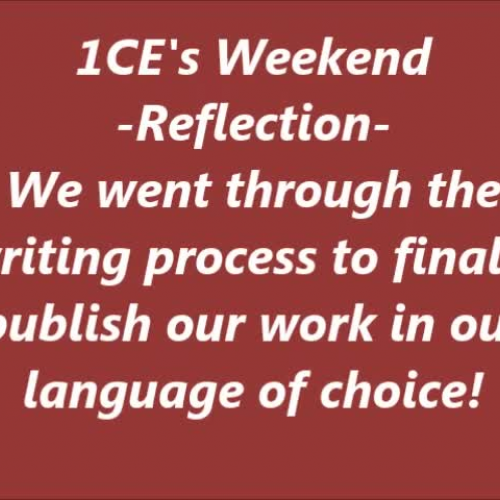Weekend Reflection- the Writing Process