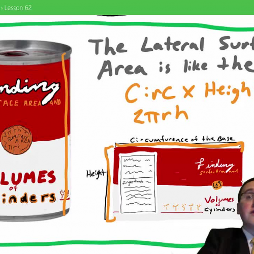 Lesson 62 - Finding Surface Areas and Volumes of Cylinders