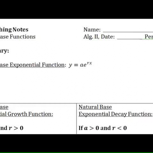 VIDEO 8- The Natural Base e Growth Definitions