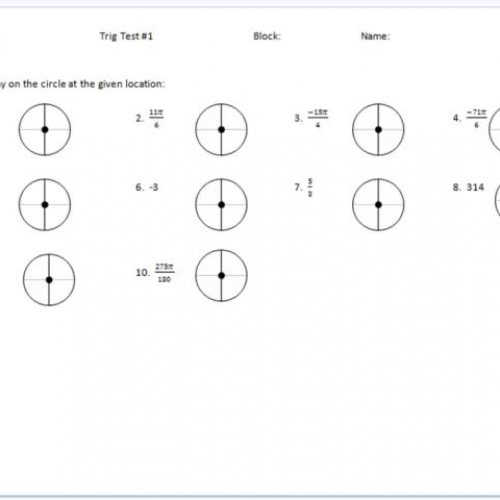 Trig Test 1 Section 1