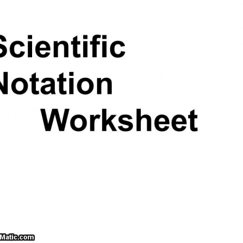 Scientific Notation wkst II