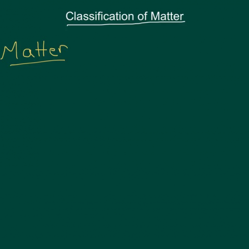 Classification of Matter