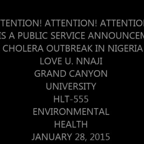 Nnaji's  PSHA On Cholera