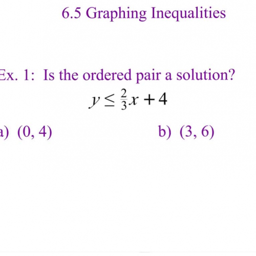 6.5 Graphing Inequalities