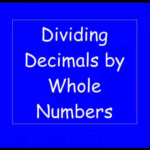 Dividing Decimals by Whole Numbers