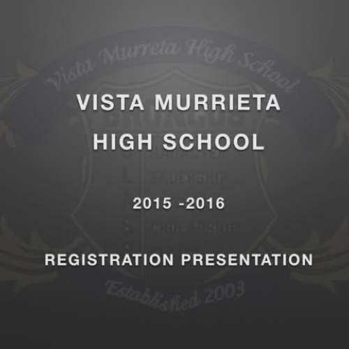 VMHS 2015-2016 Student Registration Instruction