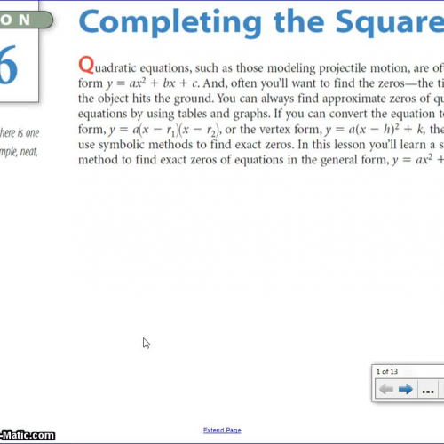 Completing the Square