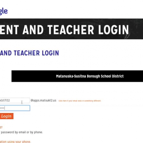 Login to the Mat-Su School District Cyber Safety Mini-course