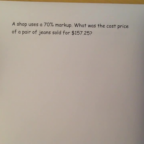 Calculating cost price