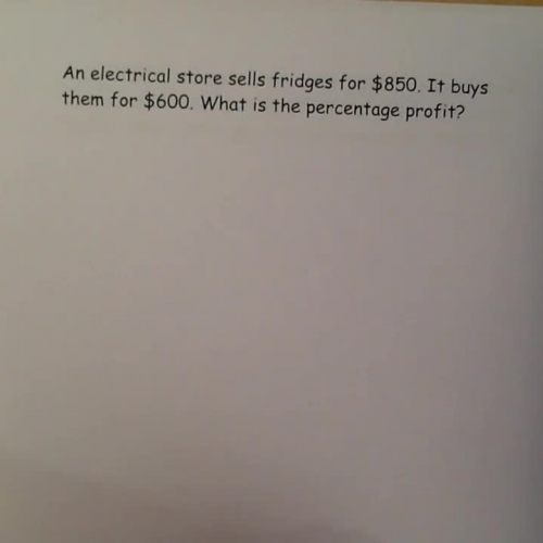 Calculating percentage profit and percentage loss