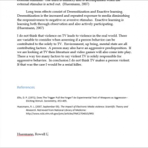 Violent Media speech