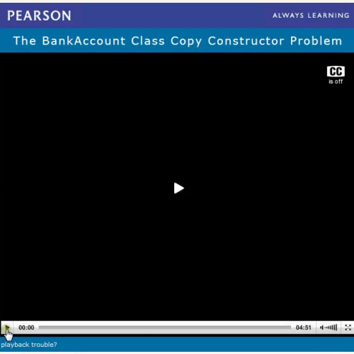Programming Challenge, BankAccount Class Copy Constructor