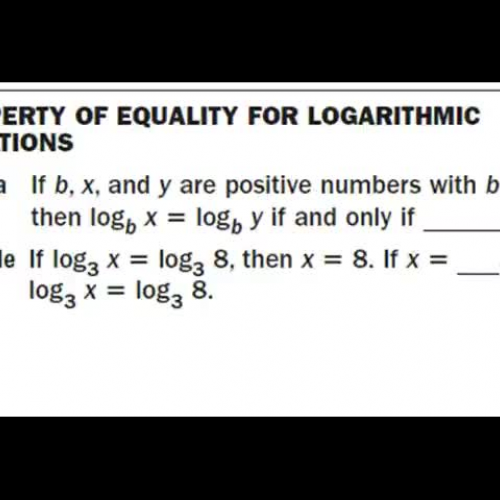VIDEO 16- 7.6 Logarithmic Equations