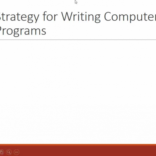 Strategy for Writing Computer Programs