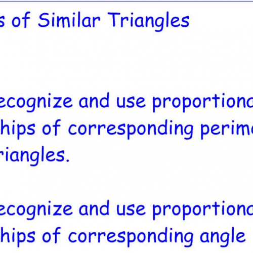 6-5 Parts of Similar Triangles
