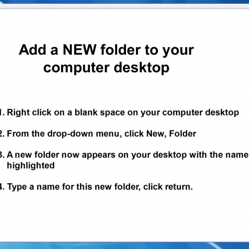 Add a NEW folder to your desktop