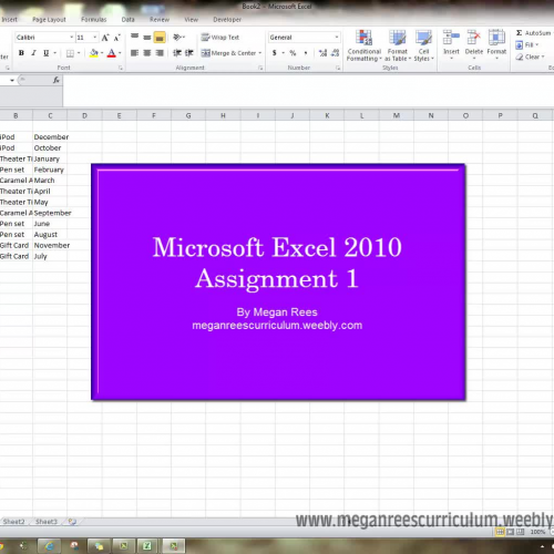 Excel Lesson 1 Tutorial