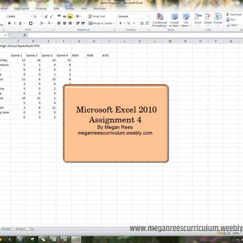 Excel Lesson 4 Tutorial