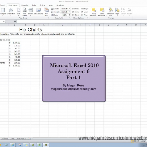 Excel Lesson 6 Tutorial Part 1