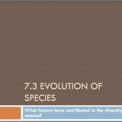 7.3 Evolution of Species