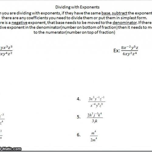 Dividing with Exponents