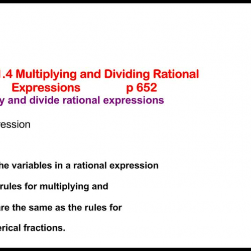 11.4 Multiplying and Dividing Rational Expressions part 1