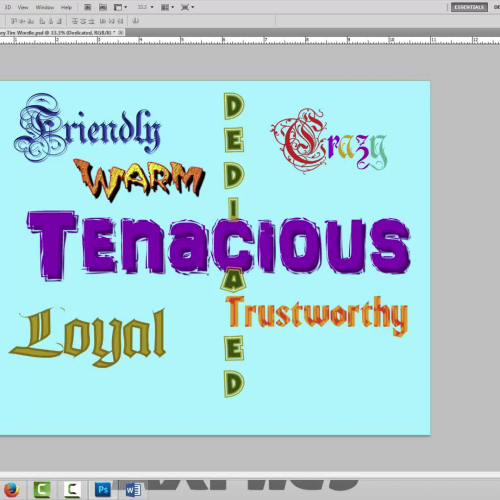 Using Photoshop CS5 to create a Wordle