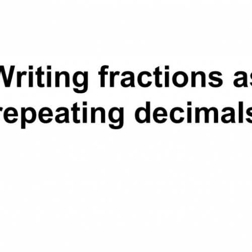 Writing fractions as repeating decimals