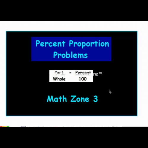 Percent Proportion Problem Solving