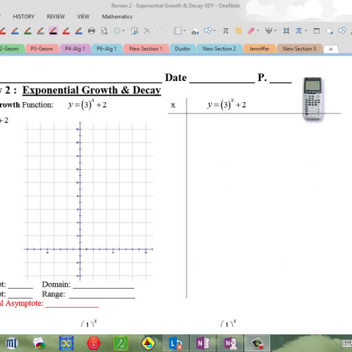 Review 2 Graphing  Exponntial Functions