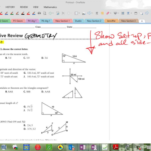 Cumulative Review - Ch 1 to 8