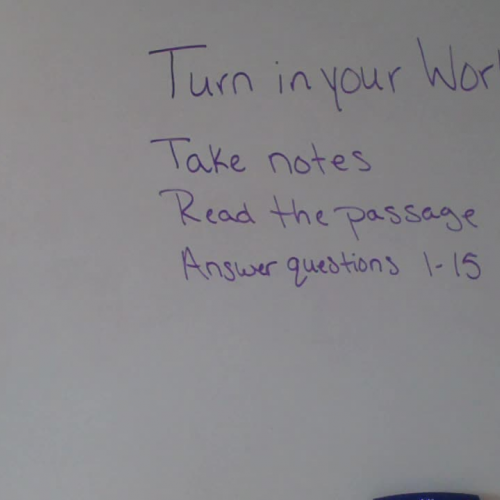 Mon. 2-23 Sequence of events