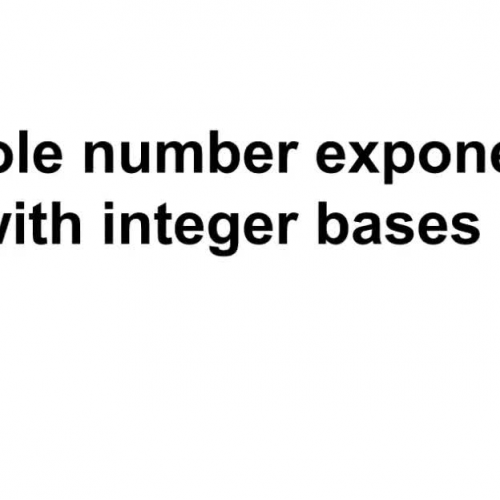 Whole number exponents with integer bases 2