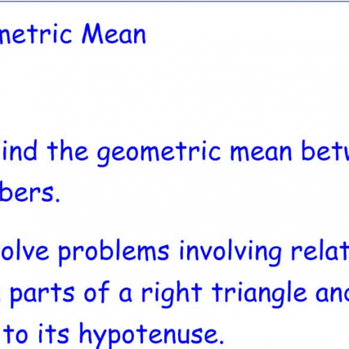 7-1 Geometric Mean