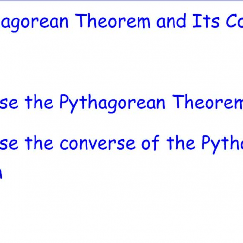 7-2 Pythagorean Theorem and Its Converse