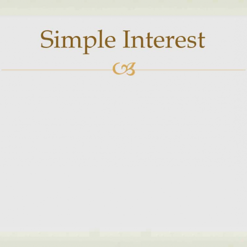 Pre-Algebra B: 1.14 Simple Interest