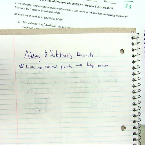 Add and Subtract Decimals